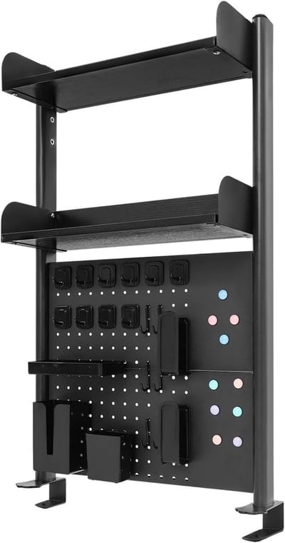 Bureau Boekenrek - Desktop Organizer - Kantoor Opbergen - Metalen Frame - 60 x 12.5 x 95 cm - Wit