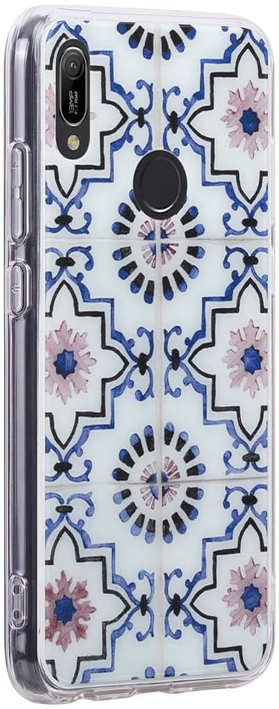 Bigben Connected, Hoesje geschikt voor Huawei Y6 2019 - Hardcase Oosterse Inspiratie Patroon, Blauw