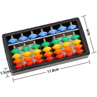 Kleine 7-rijige Plastic Rekenrek Montessori Wiskunde Speelgoed Kleurrijke Kralen Rekenen Rekeninstrument Kinderen Educatieve Hulp gray