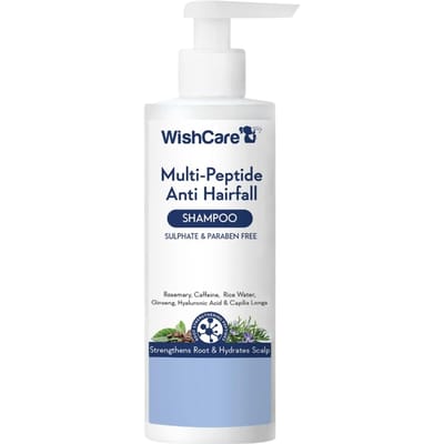 WishCare Shampoo Anti-Chute Multi-Peptides 250 ml Lot de 1 pour la Force des Cheveux et la Nutrition du Cuir Chevelu white