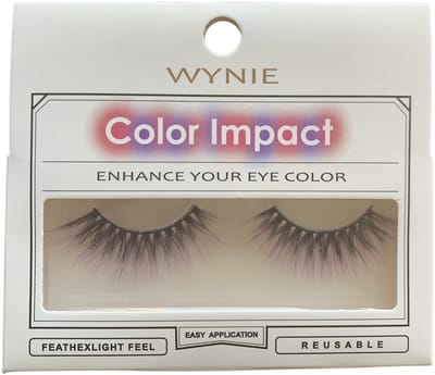 Wynie - Nep Wimpers - Valse Wimpers - Fake Lashes - Zwart Paars - 1,7 cm. lang - Zonder lijm - 1 Paar - UA153418