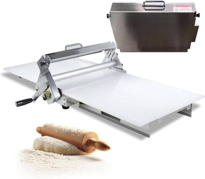 Vouwdeegroller Uitrolbord - Handmatige Deegrolmachine - Bakken Thuis - Instelbare Dikte - 30 x 60 cm - Zilver