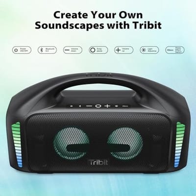 Draadloze Bluetooth Luidspreker met 90 W Geluidsvermogen en LED Lichten voor Feestjes - Waterdicht en Draagbaar - 30 Uur Speeltijd