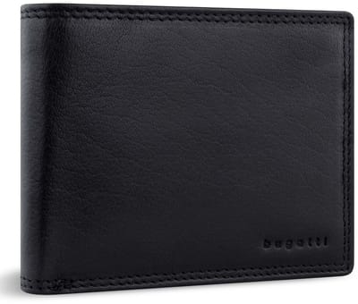 bugatti Leren portemonnee Savona Wallet With Flap 7CC Black zwart