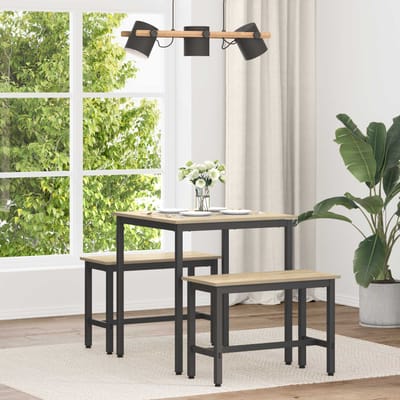 vidaXL - Eettafels - 70 - x - 70 - x - 75 - cm - Bewerkt - hout - Sonoma - Eiken - Vierkant