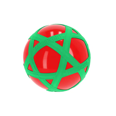 Rode Crossbal met Groene Rubberband
