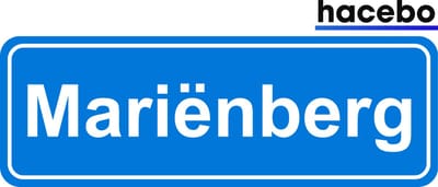 Hacebo - Plaatsnaam Sticker - 29x10 CM - Mariënberg sticker - Verkeersborden sticker - grappige cadeaus - Mariënberg
