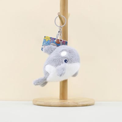 Mignons Animaux Marins Peluches Orque Réaliste Porte-clés Peluche Phoque Kawaii Pendentif Porte-clés Peluches pour Sacs à Dos white