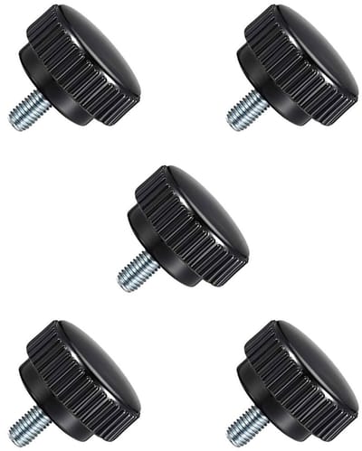Dailygoods- Klemknoppen 5 Stuks - M8 x 15 mm - Gekarteld - Koolstofstaal - Duimschroef - Thermohardende Plastic Knoppen - Duimschroeven