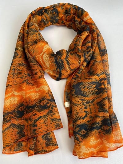 Slangenprint sjaal 20% katoen met 80% viscose in div kleuren