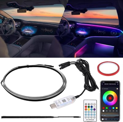 DailySupplies® Auto Interieur Verlichting - Led Strip Auto – 6M – Met App - Zwart