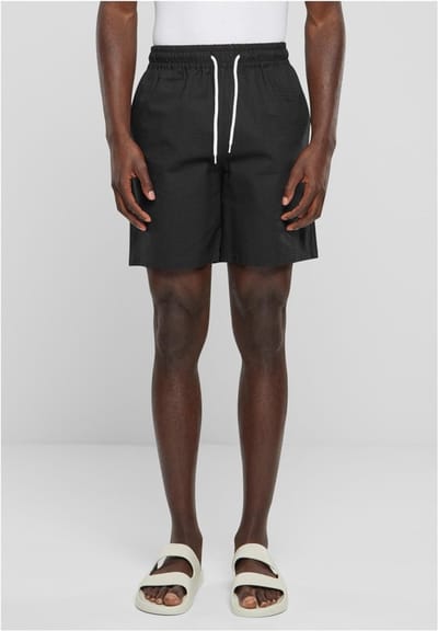 Urban Classics - Basic Seersucker Korte broek - XL - Zwart
