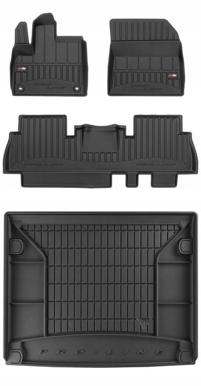 Frogum ProLine Luxe Voordeelset - Automatenset + Kofferbakmat - Geschikt voor Opel Combo E (vanaf 2018) - 5-persoons - Achterbank 2/3 + 1/3 - Zwart