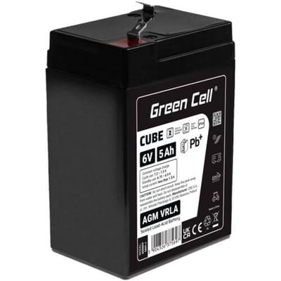Loodaccu Green Cell GC-AGM6V5AH-J Loodvlies (AGM) 5 Ah 6 V 1 stuk(s)