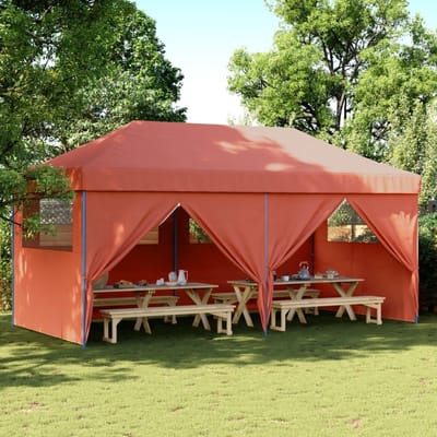 Feesttent - Pop-up Paviljoen - Buitenfeest - Verstelbare Hoogte - 580x292x315 cm - Terracotta