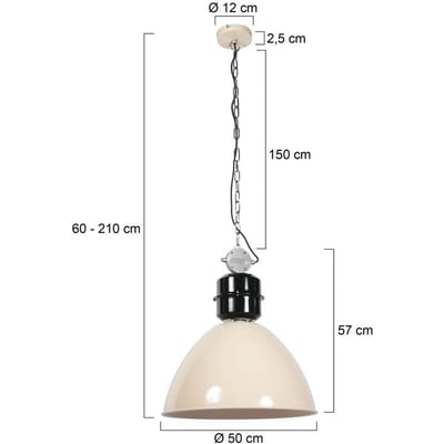 Anne Lighting - hanglamp - Frisk - beige - metaal - Ø 50cm - E27 - 7696CR