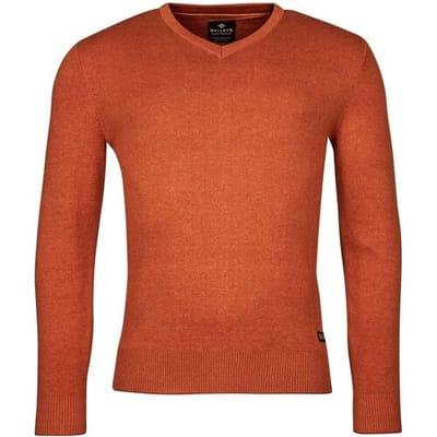Baileys Trui Cotton V-Neck Allover 2-Tone Mid Orange / male