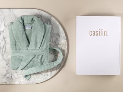 Casilin Unisex Badjas XXL - Fleece en Katoen Badstof - Dames en Heren - Cadeau voor Hem en Haar incl Luxe Geschenkdoos - Absorberend - Groen