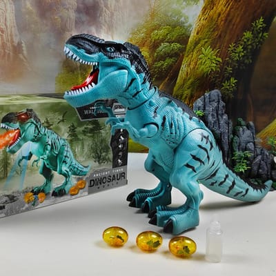 Groot Formaat Elektrische Lopende Dinosaurus Speelgoed Met Spuit- & Eierleggende Functie Geluiden Lichten & Mechanische Bewegingen Voor Kinderen blue