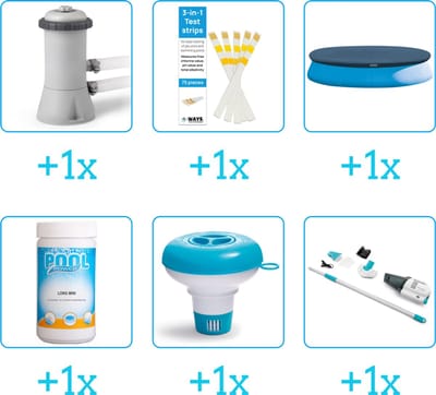 Zwembad Accessoirepakket voor Intex Easy Set Zwembad - 396x84 cm - Rond - Opblaasbaar - Intex - 28143NP - 6-delig