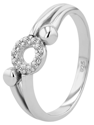 AKZENT Akzent damesring "Pansy" uit 925 Sterlingzilver, gerhodineerd, duurzaam, maat 52-56