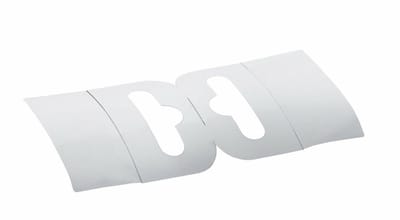 Dubbele Euroslot Display Hangers van 50 x 50 mm / Hang Tabs - Rol van 500 stuks - type: SPN-06