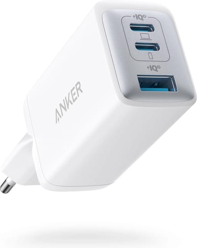 Anker-oplader 735 (Nano II 65W) Wit, USB-C-oplader, PPS 3-poorts compacte opvouwbare snellader