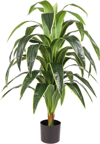 XL Kunst Dracaena – 120 cm – Volle Groene Kamerplant – In Pot – realistische Dracena kunstplant