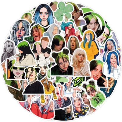 55 stuks Bili Stickers van Beroemde Zangeressen Waterdicht Skateboard Bagage Waterfles Gitaar Computer Decoratieve Sticker