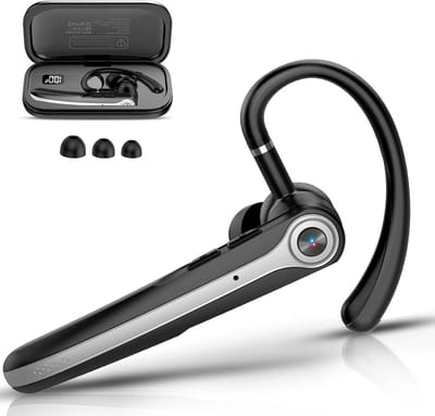 Draadloze Headset - Bluetooth Oortelefoon - Handsfree Bellen - Dubbele Microfoon Ruisonderdrukking - 25 Uur Spreektijd - Zwart