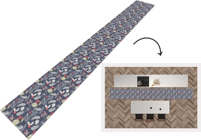 Keukenloper - Keukenmat - Planten - Bes - Winter - Patroon - 400x50 cm - Keuken vloerkleed