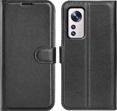 MobyDefend Hoesje - Geschikt voor Xiaomi 12 / 12X - Kunstleren Wallet Book Case (Sluiting Voorkant) - Zwart