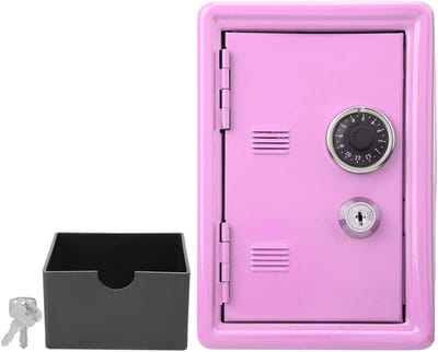 Kinderkluisje - Spaarpot Kluis - Geld Besparen - Met Cijferslot - 18x12x10 cm - Roze