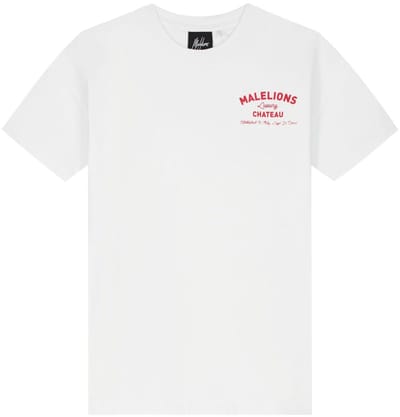 Malelions - Junior Relaxed Chateau T-Shirt - White - Maat 140