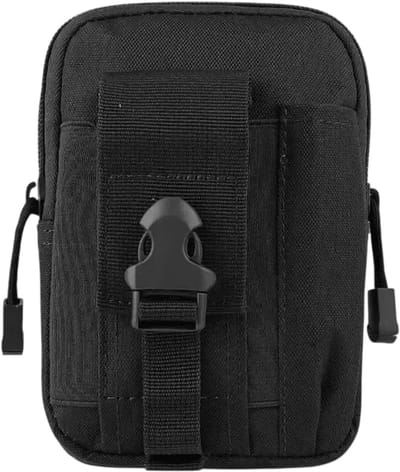Unisex Telefoonholster – Tactische Molle Holster, Universele Telefoonhouder, Heupriem Tas, Portemonnee Zak met Rits voor Mobiele Telefoon - Zwart