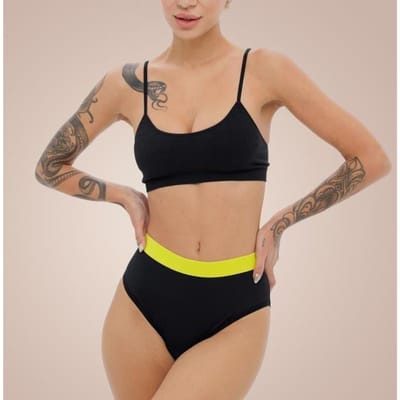 Weekiss - High Waist Lemon - Menstruatie ondergoed - L (40), Zwart - Period underwear, Menstruatieslip, Period panties