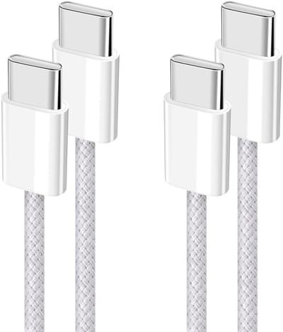 Dailygoody - USB C naar USB C Kabel 60W Snelle Gegevensoverdracht voor iPhone 15, iPad en Samsung S23/S24 - 2m Wit
