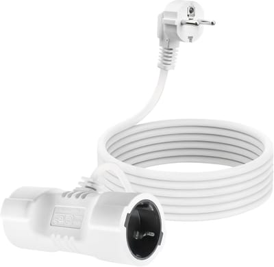 Solidchoice - Dubbele Verlengsnoer met 2 Stopcontacten en Veiligheidsplug