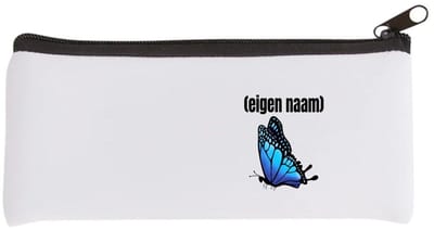 Akyol - blauwe vlinder met eigen naam Etui - Vlinder - dieren liefhebber - iemand die houdt van vlinders - verjaardag - cadeau - kado - geschenk - 20 bij 9 cm
