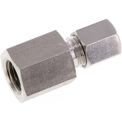 G 1/4'' x 6L RVS Rechte Snijring Koppeling 315 Bar DIN 2353 - FL2S-FC-ST-014G-06-L
