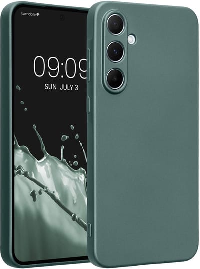 kwmobile metallic telefoonhoesje van TPU - geschikt voor Samsung Galaxy A55 5G - Flexible case voor smartphone - In metallic petrol
