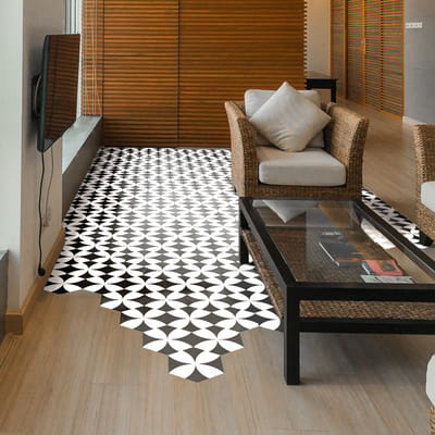 Antislip vloerstickers met beschermlaag - TOMETTES SOL BERNARDO - 40x90cm - 10 zeshoekige stickers 20x18cm