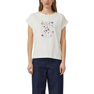 s.Oliver  T-shirts Offwhite Size: 46 | T-Shirts Outlet | Dames | Wit