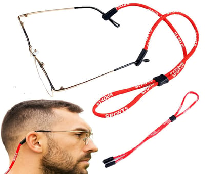 Verstelbare Anti-Slip Sport Brilkoord – Rode Polyester Brillenband – Unisex Outdoor & Gym Eyewear Accessoire