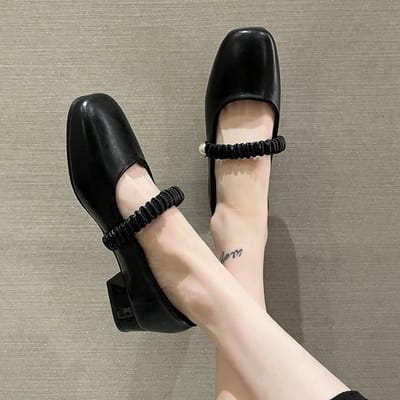 Mary Jane Schoenen Herfst Nieuw Alles-Match Vierkant-Neus Wanwan Stijl Schoenen Zacht Laag-Hak Dik-Hak Feeënschoenen Vrouwen 39