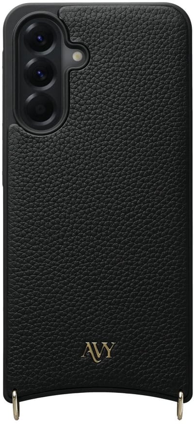 AVY Leren Hoesje geschikt voor Samsung Galaxy A56 | Compatibel met MagSafe | Leather Case | Back Cover | Haakjes voor koord | Zwart
