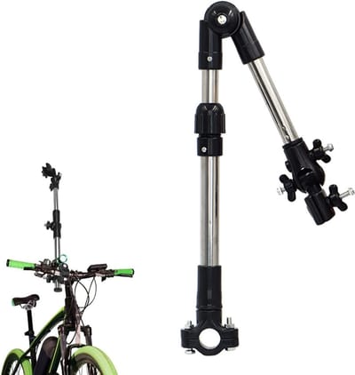Verstelbare RVS Parasolhouder voor Kinderwagens en Fietsen, Ideaal voor Buitenactiviteiten en Bescherming tegen de Zon