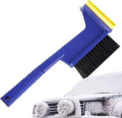 Sneeuwborstel Auto - Ijskrabber Ramen - Auto Winterklaar - Dubbele Functie - 27.6 cm - Blauw