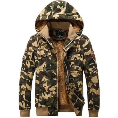Fleece Jas Heren, Winter Camouflage Tooling Jas Fleece Camouflage Tooling Jas 6XL black
