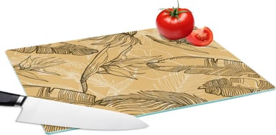 Glazen Snijplank - 39x28 - Bladeren - Zomer - Tropisch - Hawaii - Snijplanken Glas